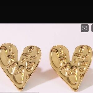Gold Heart Stainless Steel Earrings